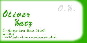 oliver watz business card