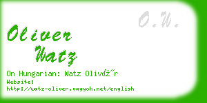 oliver watz business card